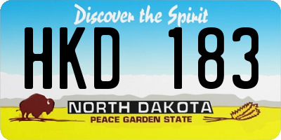 ND license plate HKD183