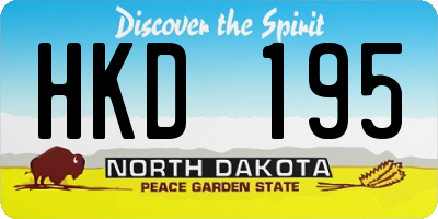 ND license plate HKD195