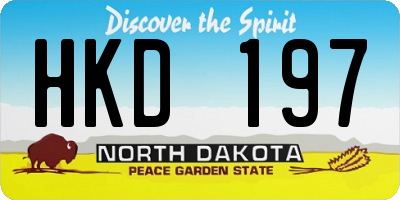 ND license plate HKD197