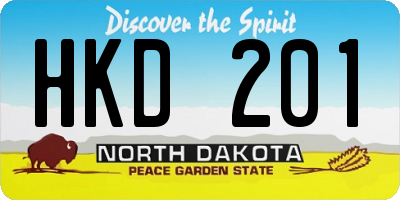 ND license plate HKD201