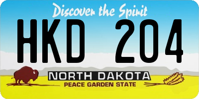 ND license plate HKD204
