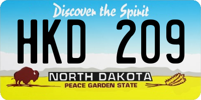 ND license plate HKD209