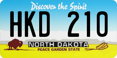 ND license plate HKD210