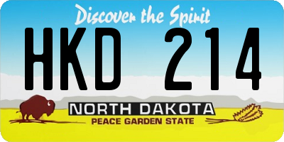 ND license plate HKD214