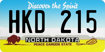 ND license plate HKD215