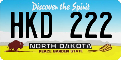 ND license plate HKD222