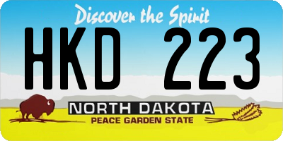 ND license plate HKD223