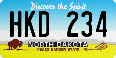 ND license plate HKD234
