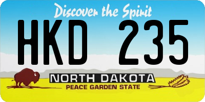 ND license plate HKD235