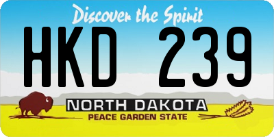 ND license plate HKD239
