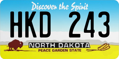 ND license plate HKD243