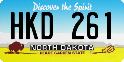ND license plate HKD261