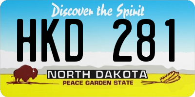 ND license plate HKD281