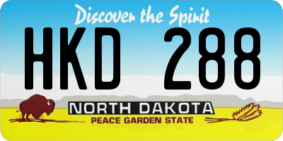 ND license plate HKD288