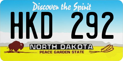 ND license plate HKD292