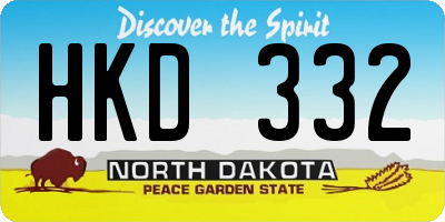 ND license plate HKD332