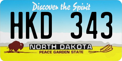 ND license plate HKD343