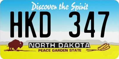 ND license plate HKD347