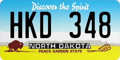 ND license plate HKD348