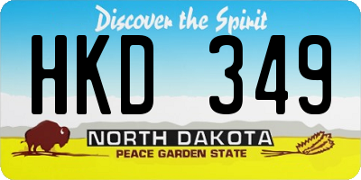 ND license plate HKD349