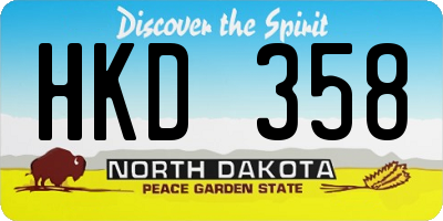 ND license plate HKD358