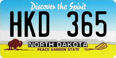 ND license plate HKD365