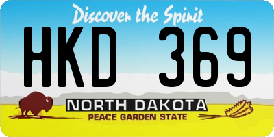 ND license plate HKD369