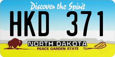 ND license plate HKD371