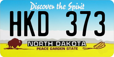 ND license plate HKD373