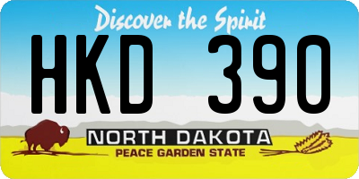 ND license plate HKD390
