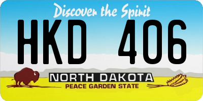 ND license plate HKD406