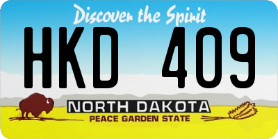 ND license plate HKD409