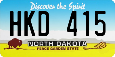 ND license plate HKD415