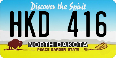 ND license plate HKD416
