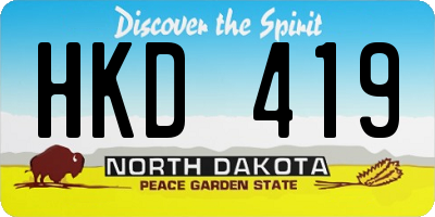 ND license plate HKD419