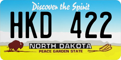 ND license plate HKD422