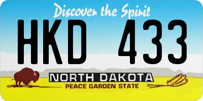 ND license plate HKD433