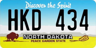 ND license plate HKD434