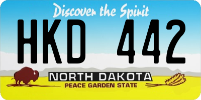 ND license plate HKD442