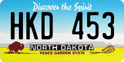 ND license plate HKD453