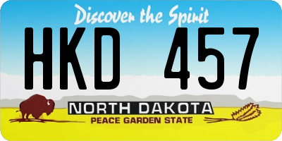 ND license plate HKD457