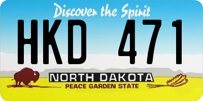 ND license plate HKD471