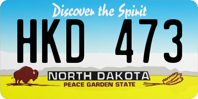 ND license plate HKD473