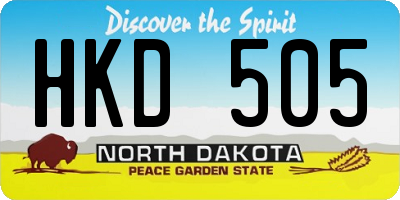 ND license plate HKD505