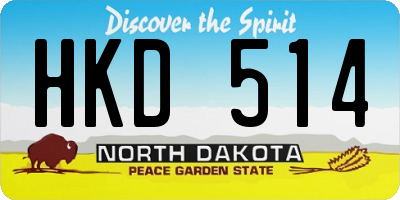 ND license plate HKD514