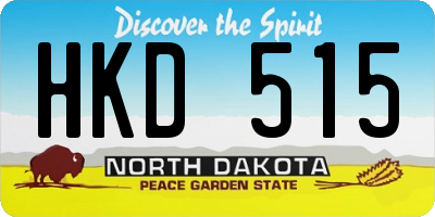 ND license plate HKD515
