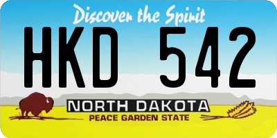 ND license plate HKD542