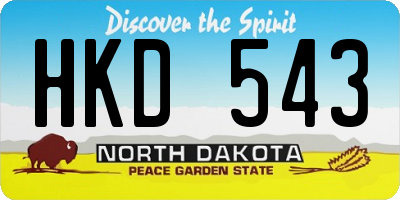 ND license plate HKD543