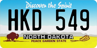 ND license plate HKD549