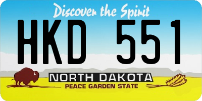 ND license plate HKD551